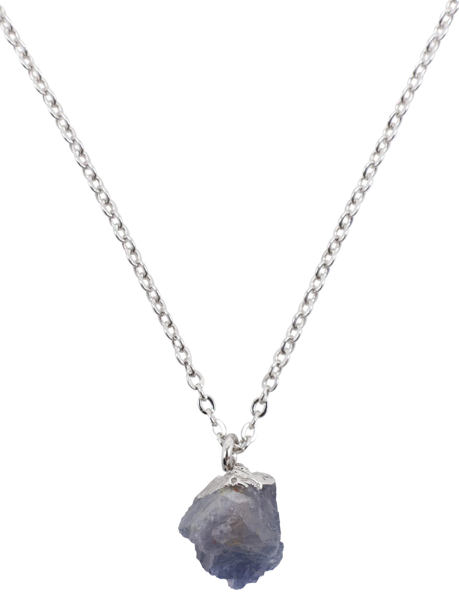 Collier Argent 925 'Cristal Sauvage' - Saphir Bleu