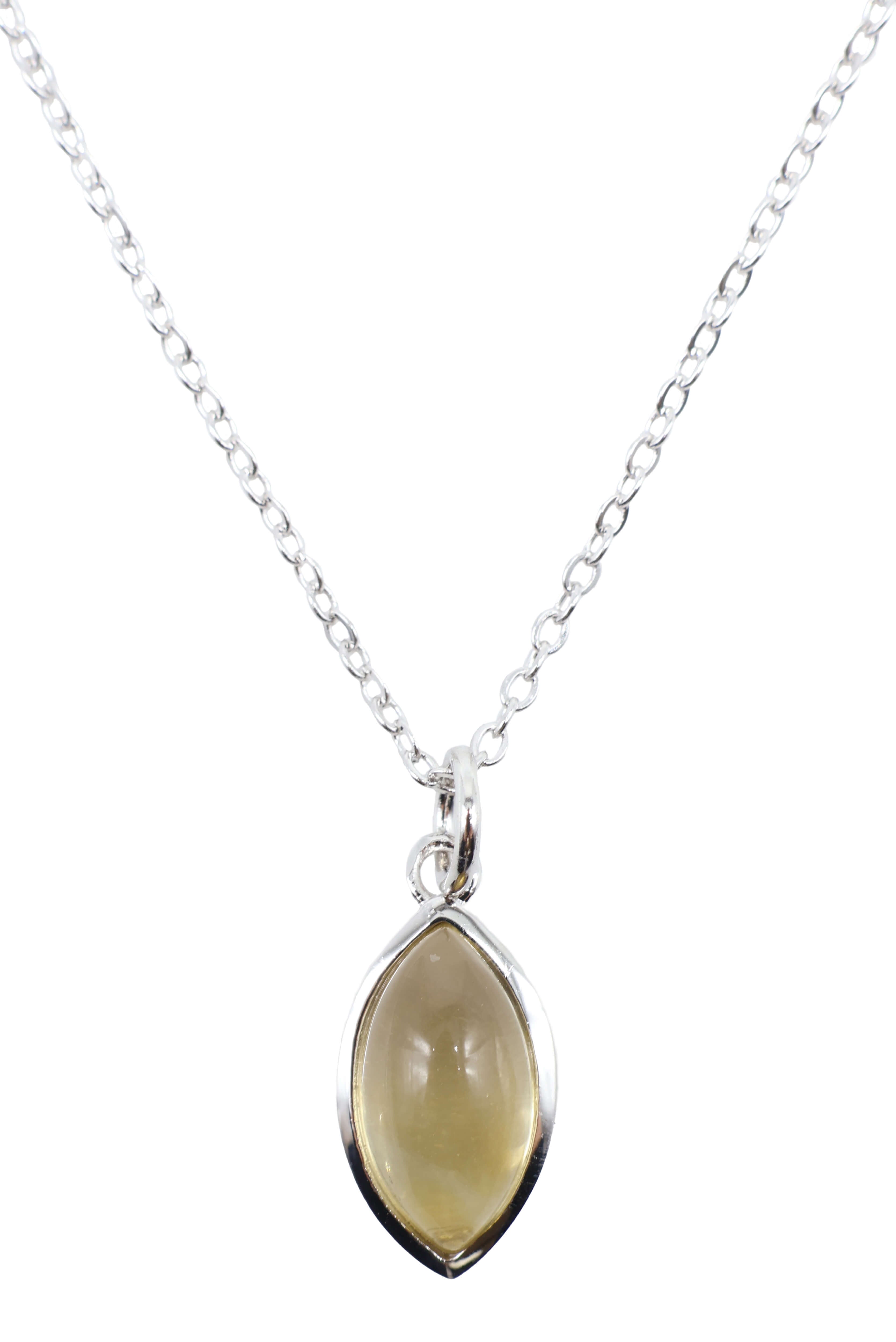 Collier Argent 925 'Larme Argentée' - Citrine