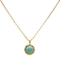 Collier Argent 925 Amazonite Ronde - Plaquage Or