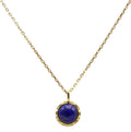 Collier Argent 925 Lapis Lazuli Ronde - Plaquage Or