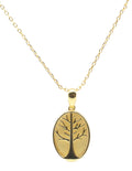 Collier Argent 925 Citrine & Arbre de Vie - Plaquage Or