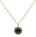 Collier Argent 925 Onyx Ronde - Plaquage Or