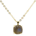 Collier Argent 925 Labradorite Carrée - Plaquage Or