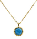 Collier Argent 925 Apatite Ronde - Plaqué Or