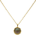 Collier Argent 925 Labradorite Ronde - Plaquage Or