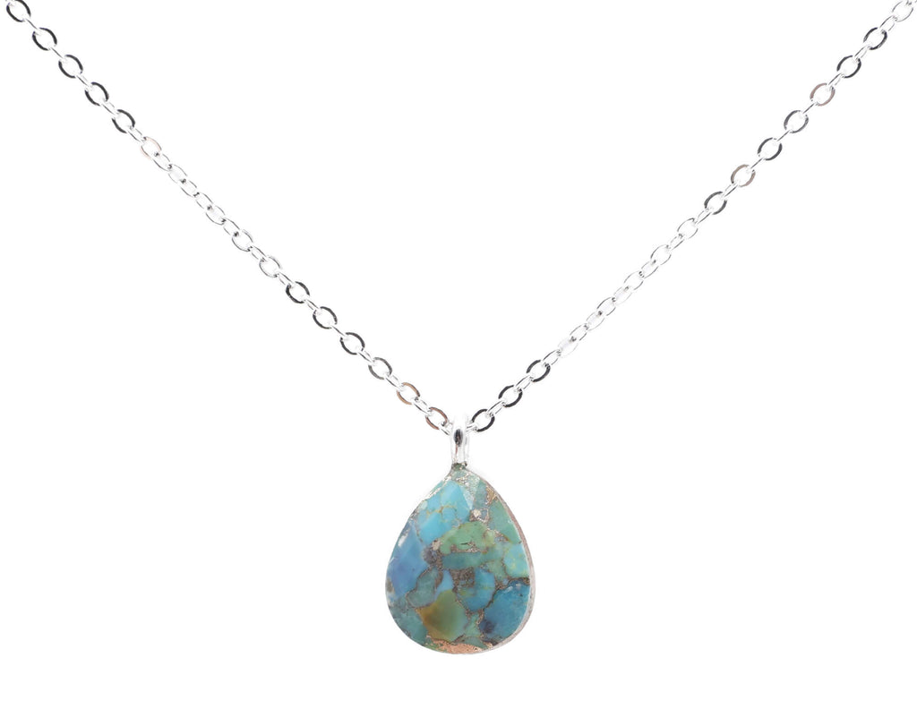 Collier Argent 925 Turquoise Goutte