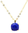 Collier Argent 925 Lapis Lazuli Carrée - Plaquage Or