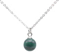 Collier Argent 925 Malachite Boule