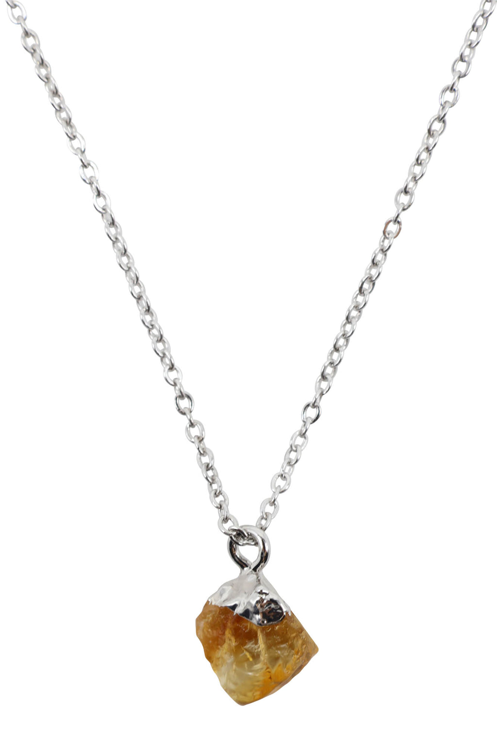 Collier Argent 925 'Cristal Sauvage' - Citrine