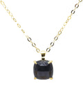 Collier Argent 925 Onyx Carrée - Plaquage Or