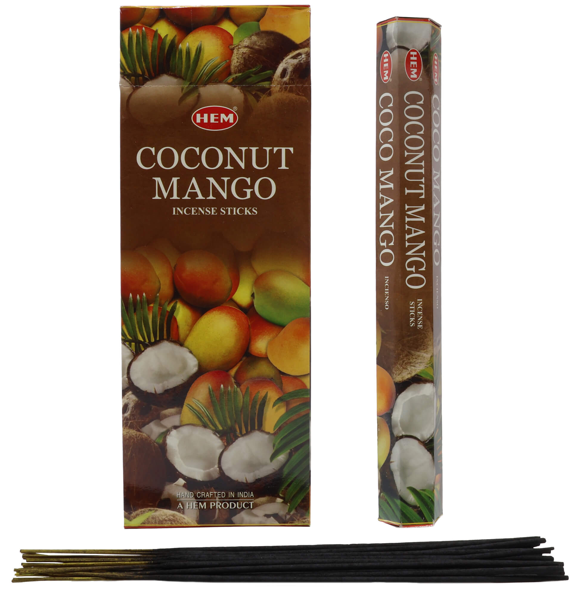 Encens HEM Mangue Coco boîte de 6 paquets de 20g