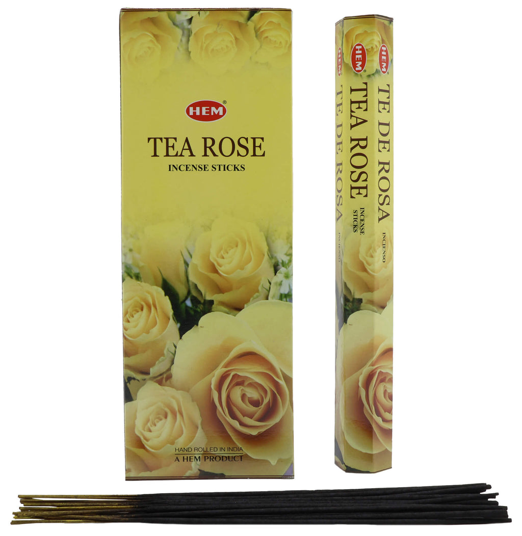 Encens HEM Thé Rose - Boîte de 6 Paquets de 20g