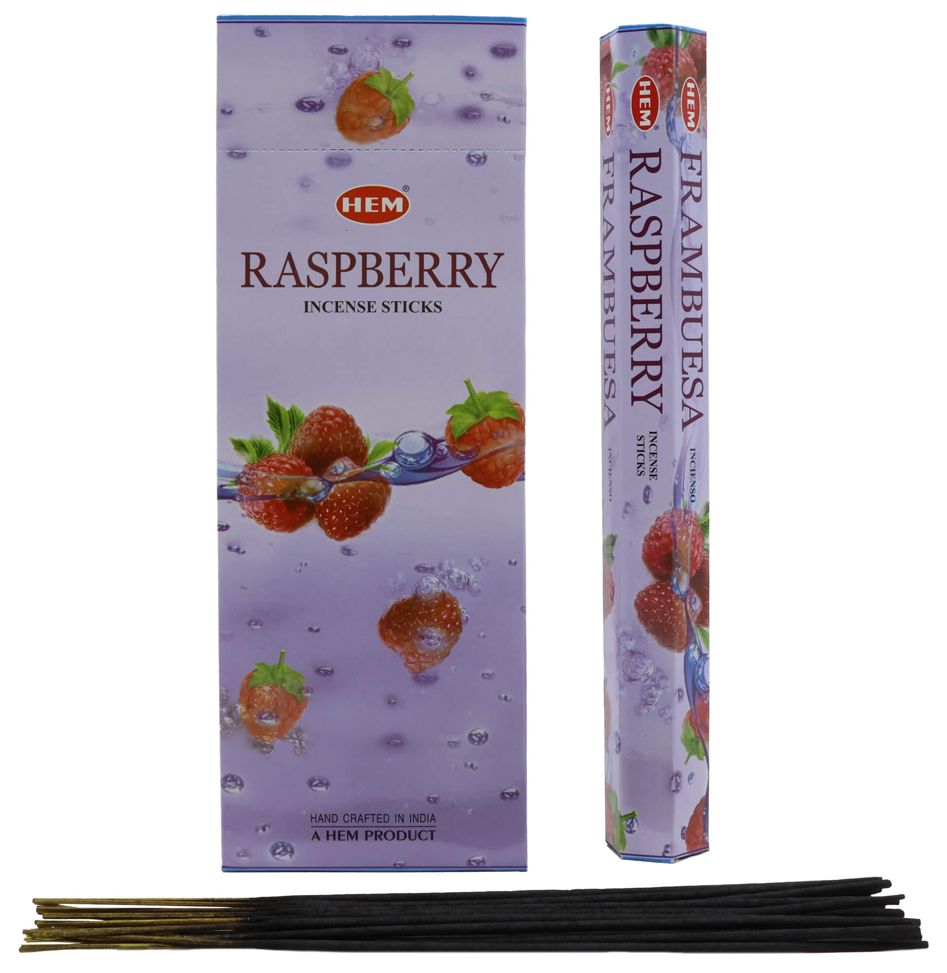 Encens HEM Framboise - Boîte de 6 Paquets de 20g