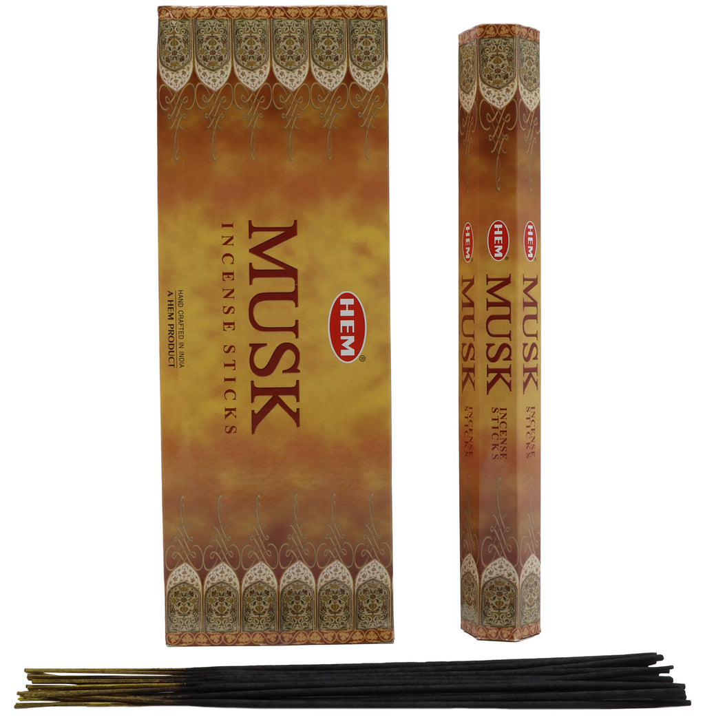 Encens HEM Musc - Boîte de 6 Paquets de 20g
