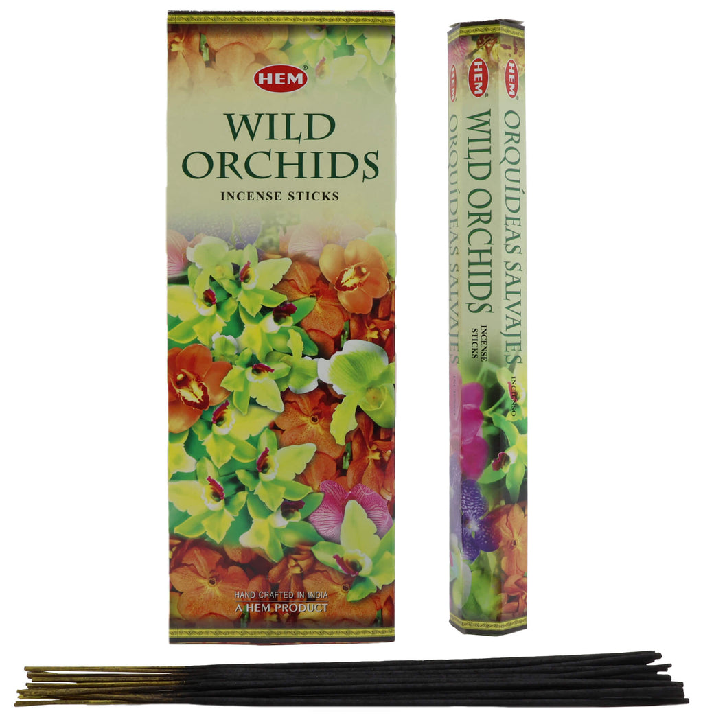 Encens HEM Orchidée Sauvage - Boîte de 6 Paquets de 20g