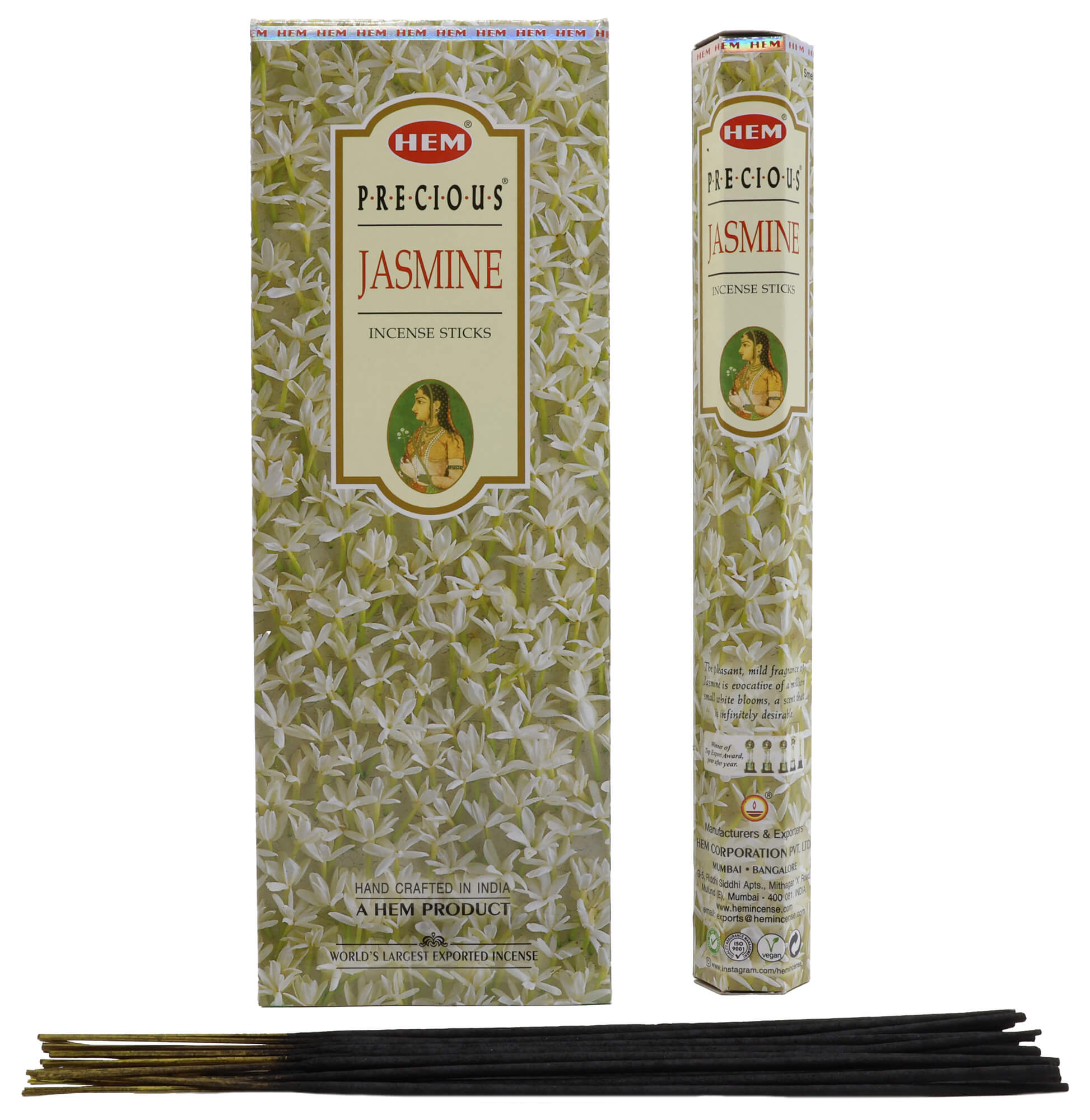 Encens HEM Precious Jasmine - Boîte de 6 Paquets de 20g