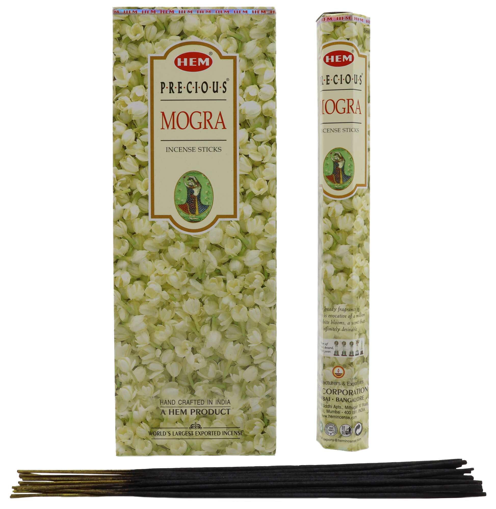 Encens HEM Precious Mogra - Boîte de 6 Paquets de 20g