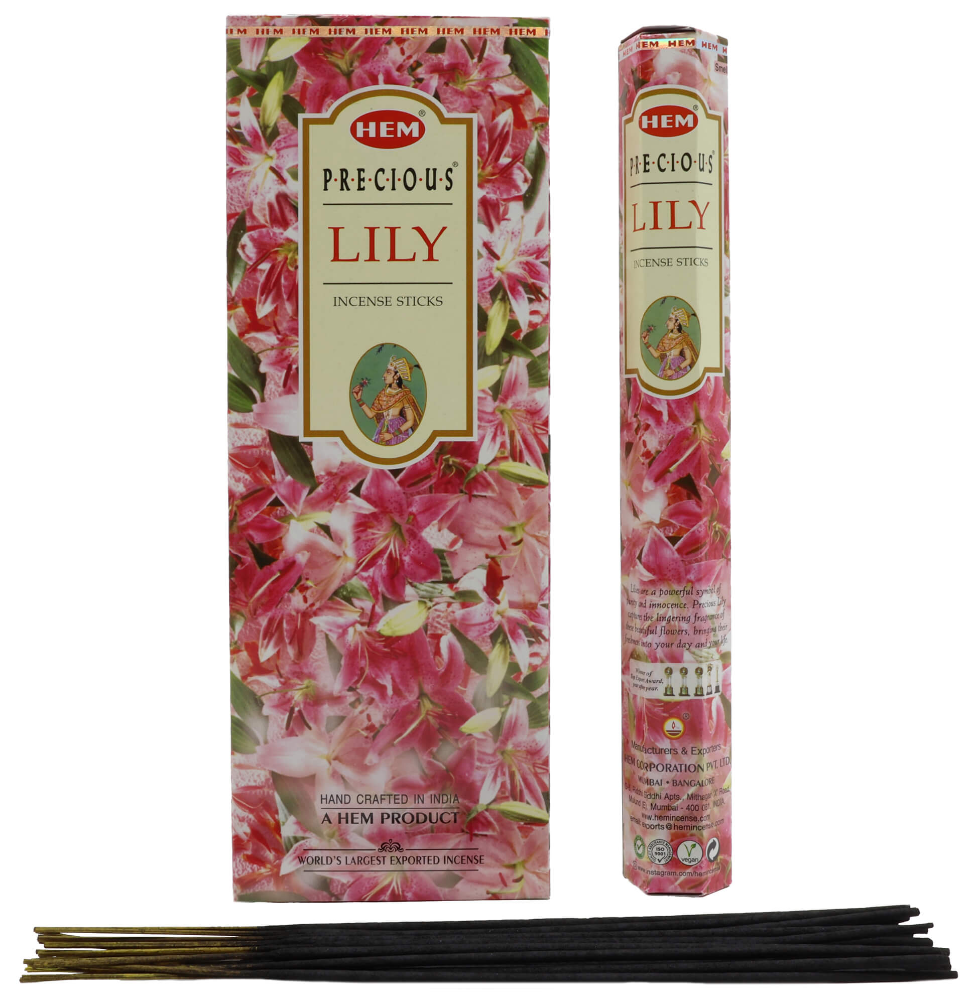 Encens HEM Precious Lily - Boîte de 6 Paquets de 20g