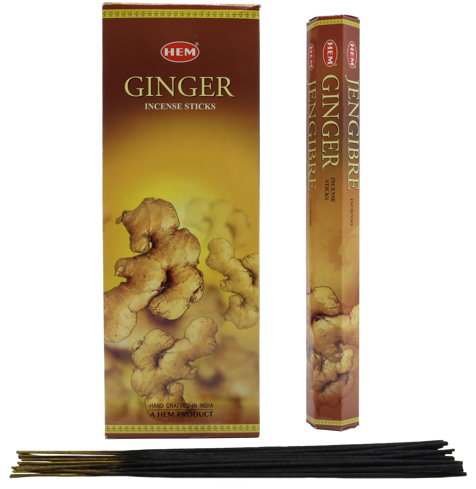 Encens HEM Gingembre boîte de 6 paquets de 20g