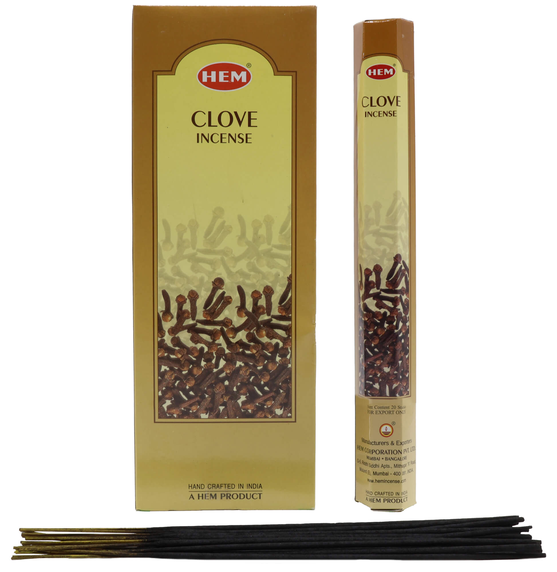 Encens HEM Clou de Girofle boîte de 6 paquets de 20g