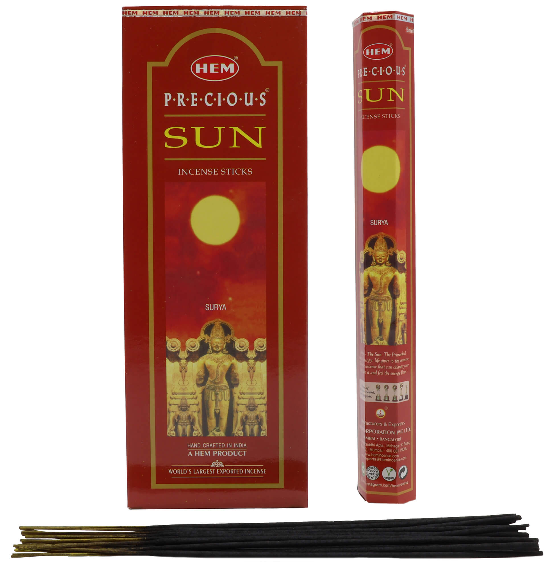 Encens HEM Soleil - Boîte de 6 Paquets de 20g