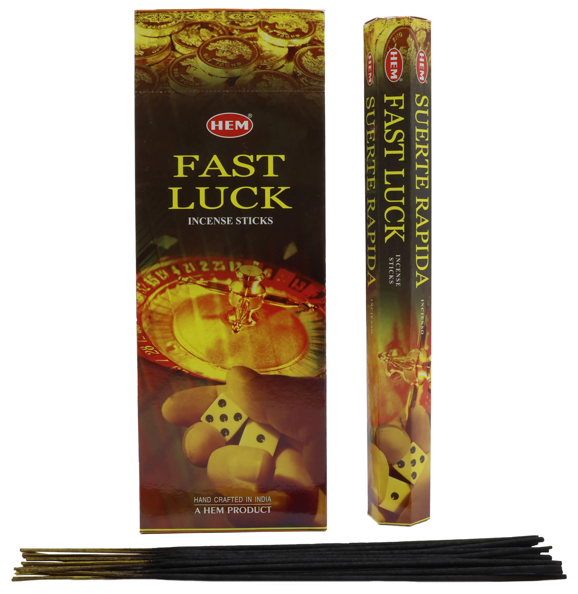 Encens HEM Fast Luck boîte de 6 paquets de 20g