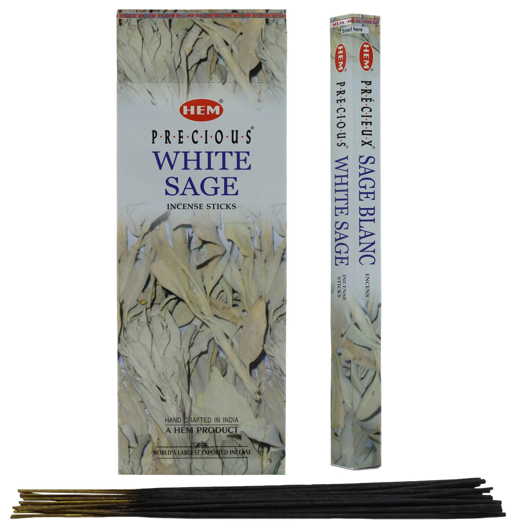 Encens HEM Sauge Blanche - Boîte de 6 Paquets de 20g