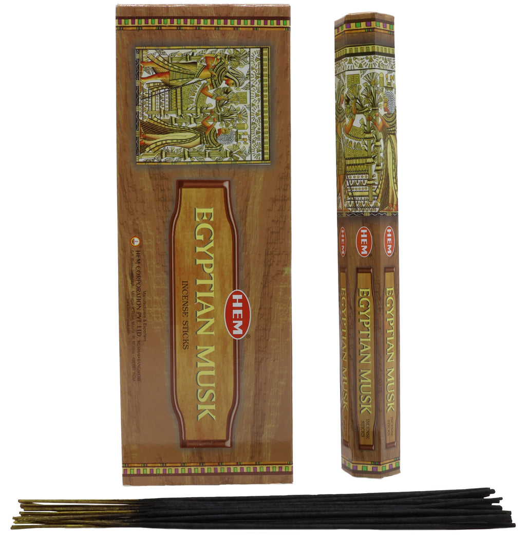 Encens HEM Musc Egyptien - Boîte de 6 Paquets de 20g