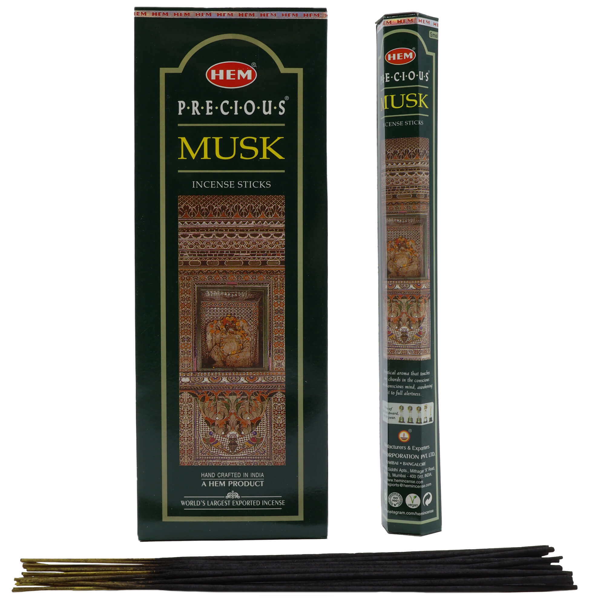 Encens HEM Precious Musk - Boîte de 6 Paquets de 20g