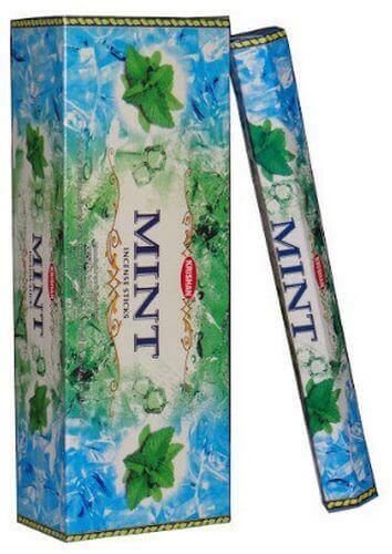 Encens Krishan Menthe - Boîte de 6 paquets de 20g