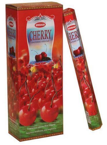 Encens Krishan Cerise - Boîte de 6 paquets de 20g
