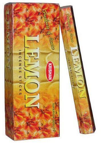 Encens Krishan Citron - Boîte de 6 paquets de 20g