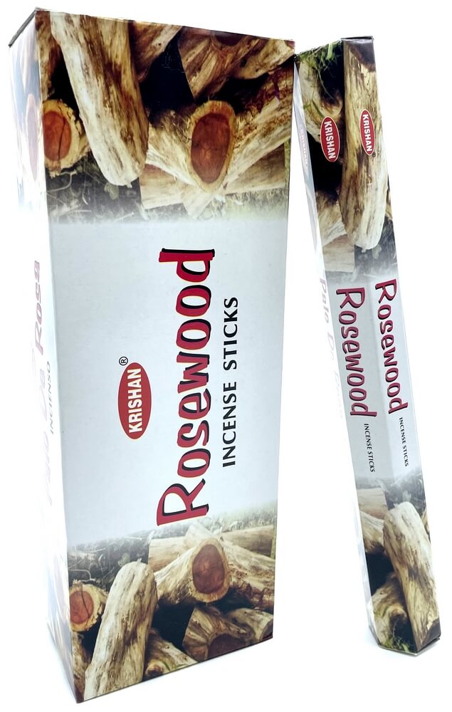 Encens Krishan Bois de Rose - Boîte de 6 paquets de 20g