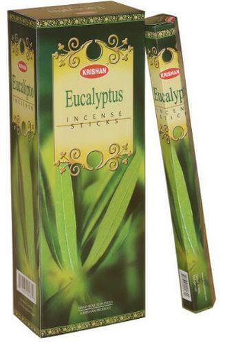 Encens Krishan Eucalyptus - Boîte de 6 paquets de 20g