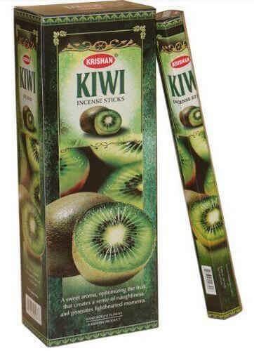 Encens Krishan Kiwi - Boîte de 6 paquets de 20g