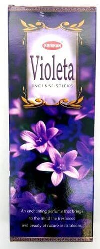 Encens Krishan Violette - Boîte de 6 Paquets de 20g