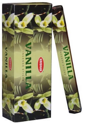 Encens Krishan Vanille - Boîte de 6 Paquets de 20g