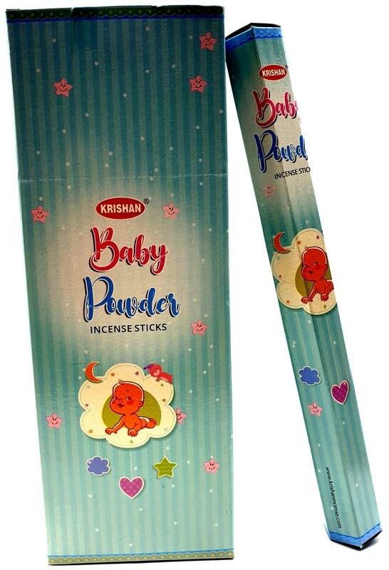Encens Krishan Baby Powder - Boîte de 6 paquets de 20g