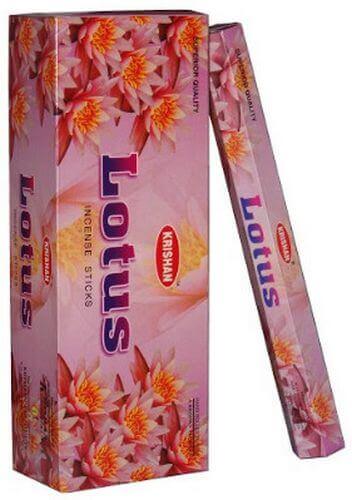 Encens Krishan Lotus - Boîte de 6 paquets de 20g