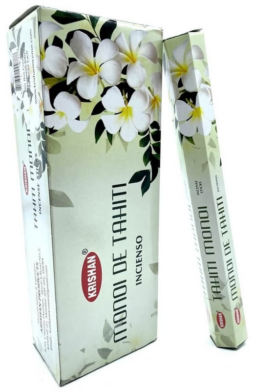 Encens Krishan Monoï de Tahiti - Boîte de 6 Paquets de 20g