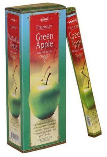 Encens Krishan Pomme Verte - Boîte de 6 paquets de 20g
