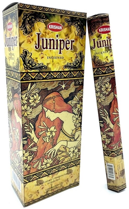 Encens Krishan Genévrier - Boîte de 6 paquets de 20g