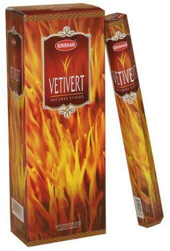 Encens Krishan Vetiver - Boîte de 6 Paquets de 20g