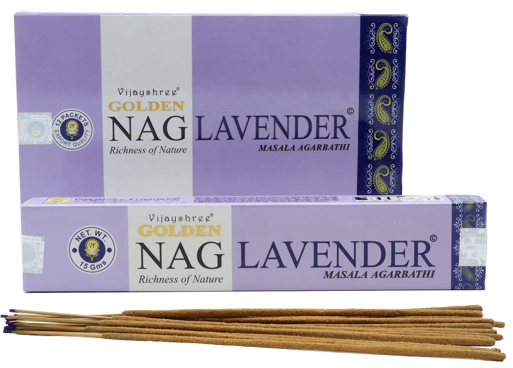 Encens Golden Lavande - Boîte de 12 Paquets de 15g