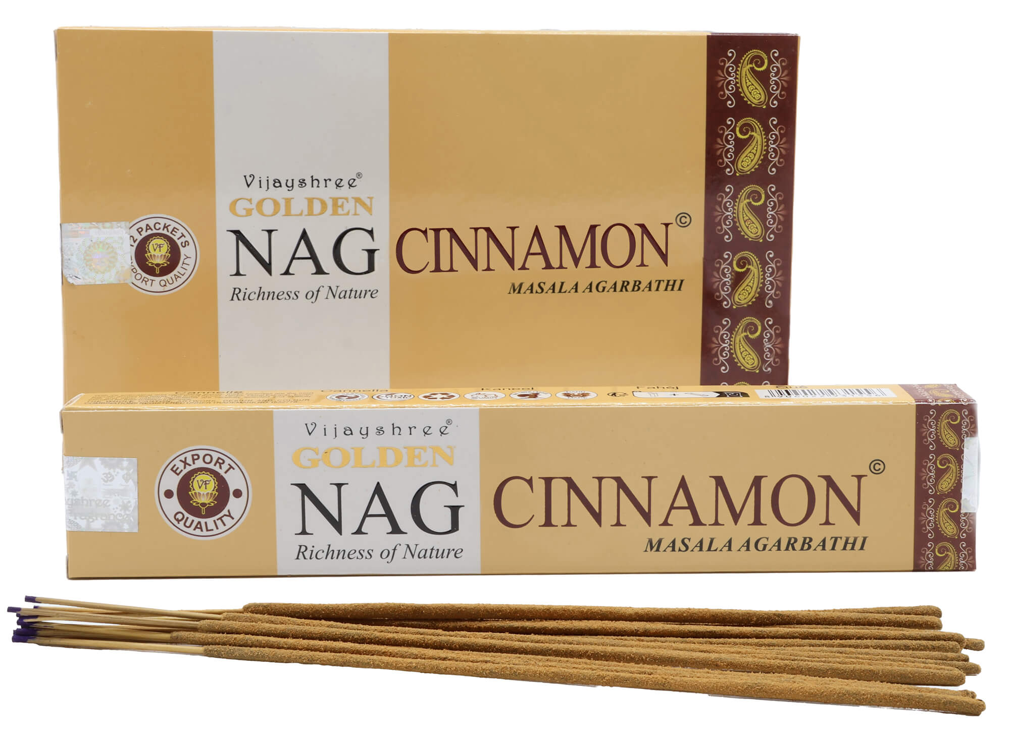 Encens Golden Cannelle - Boîte de 12 Paquets de 15g