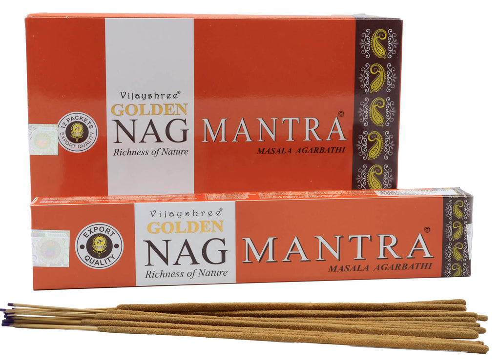 Encens Golden Nag Mantra - Boîte de 12 Paquets de 15g