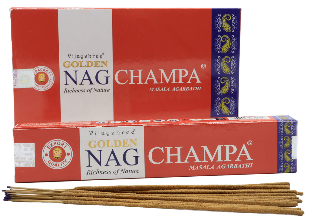 Encens Golden Nag Champa - Boîte de 12 Paquets de 15g