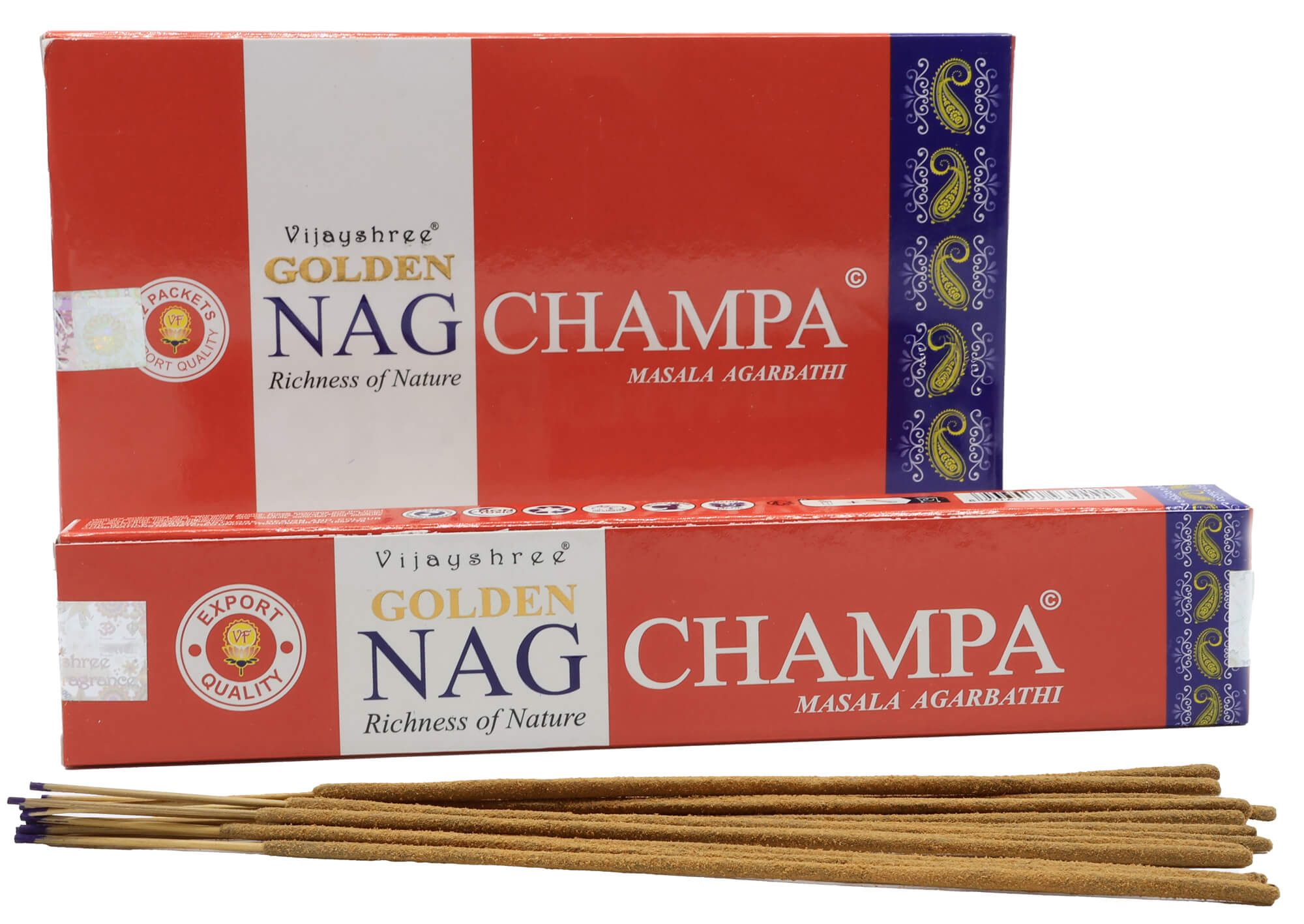 Encens Golden Nag Champa - Boîte de 12 Paquets de 15g