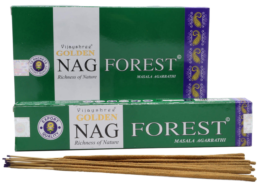 Encens Golden Nag Forest - Boîte de 12 Paquets de 15g