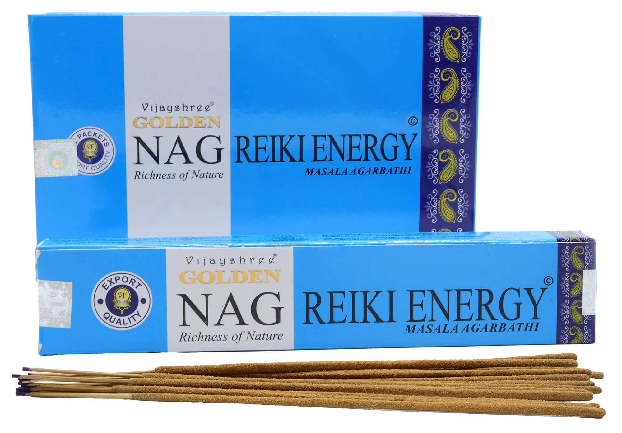 Encens Golden Reiki Energy - Boîte de 12 Paquets de 15g